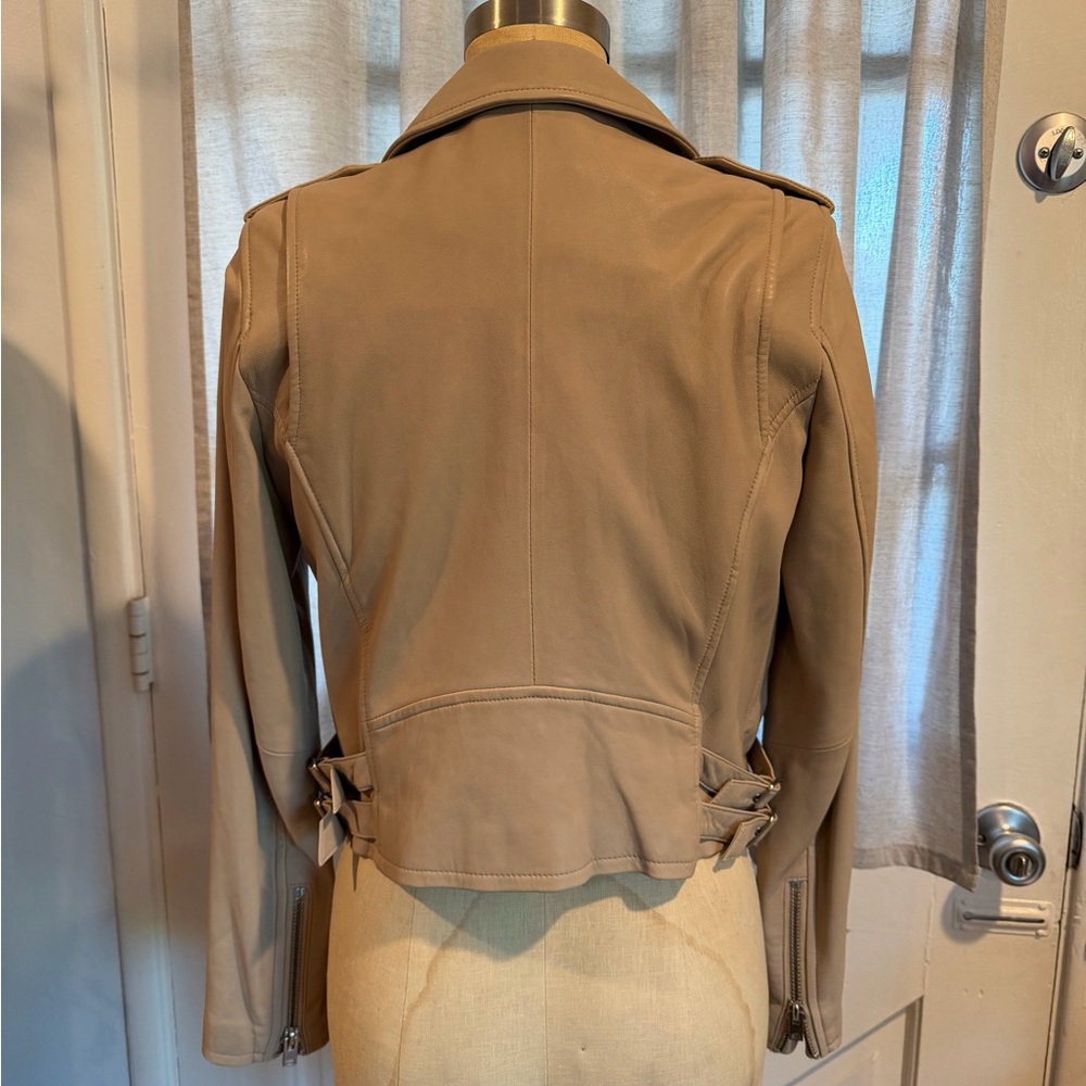 IRO Women's Light Tan Indie Sleeze Leather Jacket - Picture 5 of 9